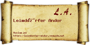 Leimdörfer Andor névjegykártya